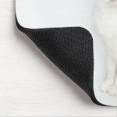 Weiße Katze mit schwarzen Flecken Mousepad (Ecke)
