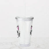 Weiße Katze mit schwarzer Brille / Sonnenbrille Acryltrinkbecher (Rechts)