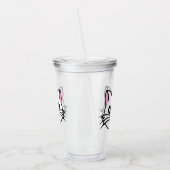 Weiße Katze mit schwarzer Brille / Sonnenbrille Acryltrinkbecher (Links)