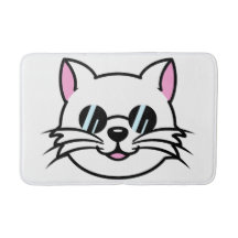 Weiße Katze mit schwarzer Brille / Sonnenbrille