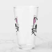 Weiße Katze mit schwarzer Brille / Sonnenbrille Glas (Links)