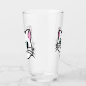 Weiße Katze mit schwarzer Brille / Sonnenbrille Glas (Rechts)