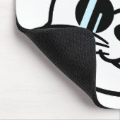 Weiße Katze mit schwarzer Brille / Sonnenbrille Mousepad (Ecke)