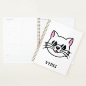Weiße Katze mit schwarzer Brille / Sonnenbrille Planer (Anzeige)