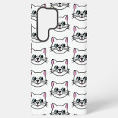 Weiße Katze mit schwarzer Brille / Sonnenbrille Samsung Galaxy Hülle (Rückseite)