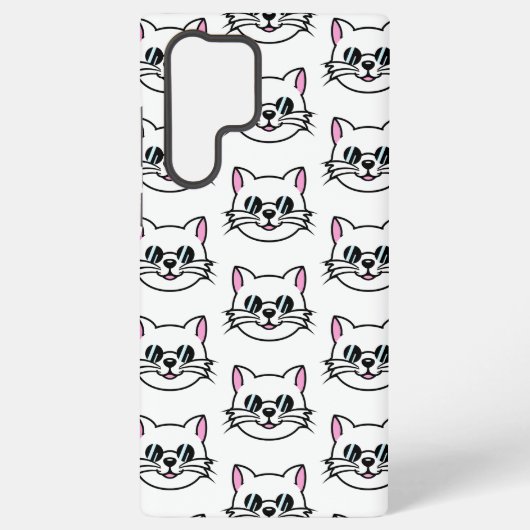 Weiße Katze mit schwarzer Brille / Sonnenbrille Samsung Galaxy Hülle (Rückseite)