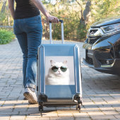 Weiße Katze mit Sonnenbrille, coole Katze, hübsche Aufkleber (Koffer Insitu)