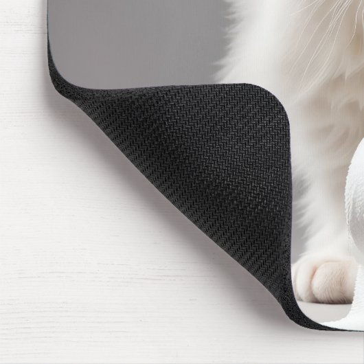 weiße Katze mit Toilettenpapier Mousepad (Ecke)