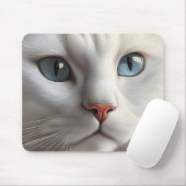Weiße Katze Mousepad (Mit Mouse)