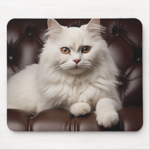Weiße Katze Mousepad