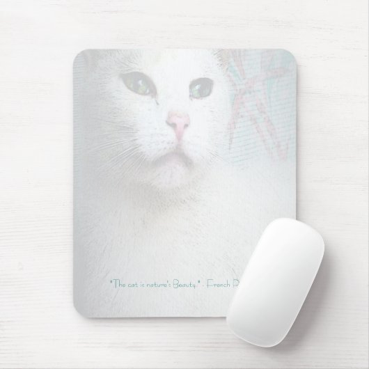 Weiße Katze Mousepad (Mit Mouse)