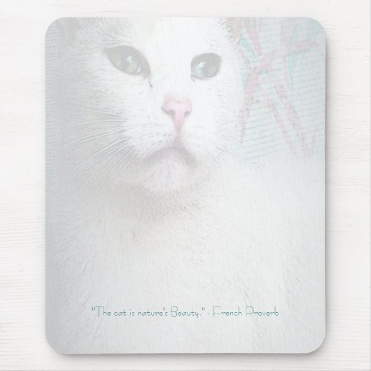Weiße Katze Mousepad (Vorne)