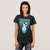 Weiße Katze - Name Diana T-Shirt (Vorne ganz)
