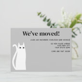 Weiße Katze Neue Zuhause bewegen Ankündigung (Stehend Vorderseite)