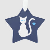 Weiße Katze Ornament (Rückseite)