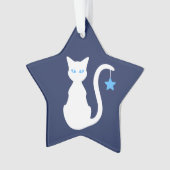 Weiße Katze Ornament (Vorderseite)