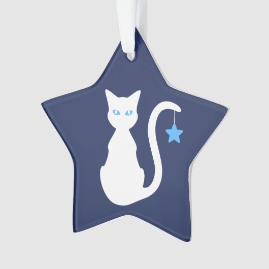 Weiße Katze Ornament (Vorderseite)
