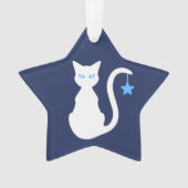 Weiße Katze Ornament (Vorderseite)