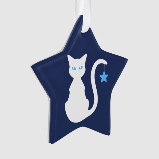 Weiße Katze Ornament (Vorderseite)
