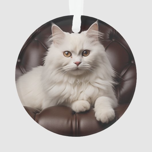 Weiße Katze Ornament (Rückseite)