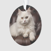 Weiße Katze Ornament (Vorderseite)