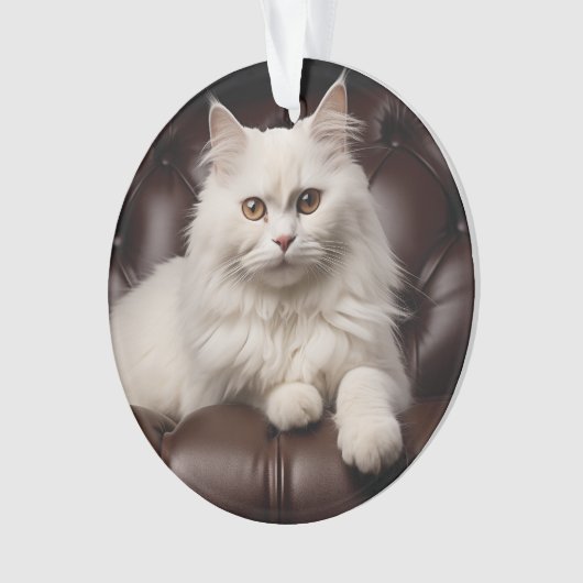 Weiße Katze Ornament (Vorderseite)