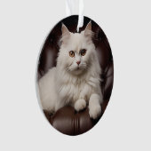 Weiße Katze Ornament (Vorderseite)