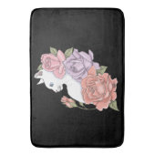 Weiße Katze Peach Lavendel Pink Roses Badematte (Vorderseite Vertikal)