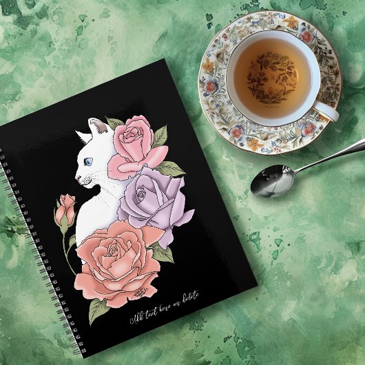 Weiße Katze Peach Lavendel Pink Roses Planer