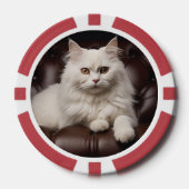 Weiße Katze Pokerchips (Vorderseite)
