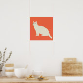 Weiße Katze Poster (Küche)