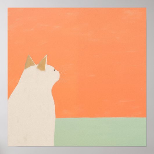 Weiße Katze Poster (Vorne)