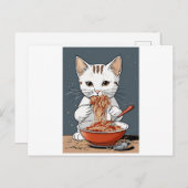 Weiße Katze Postkarte (Vorne/Hinten)