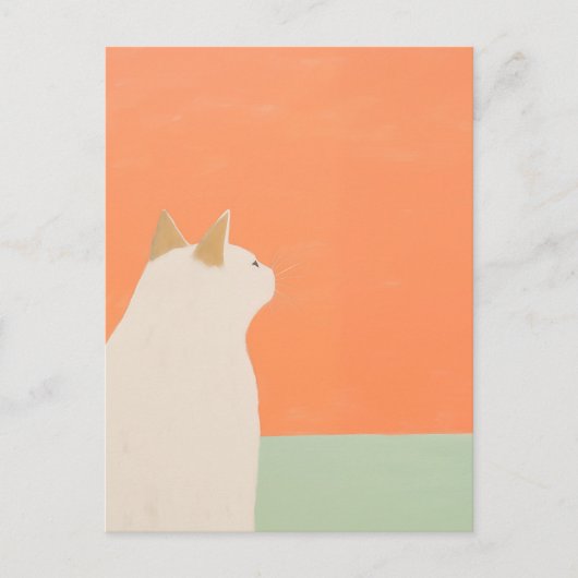 Weiße Katze Postkarte (Vorderseite)