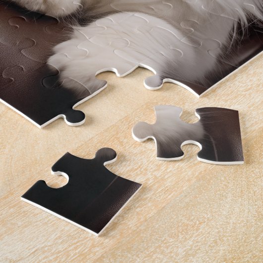 Weiße Katze Puzzle (Seite)