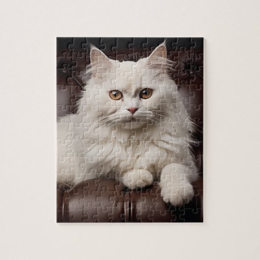 Weiße Katze Puzzle (Vertikal)