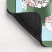 Weiße Katze Rosa Kleid Funny Swing Mousepad (Ecke)