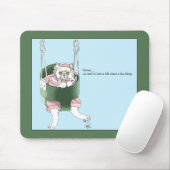 Weiße Katze Rosa Kleid Funny Swing Mousepad (Mit Mouse)