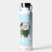 Weiße Katze Rosa Kleid Funny Swing Trinkflasche (Vorne)