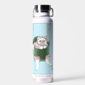 Weiße Katze Rosa Kleid Funny Swing Trinkflasche (Rückseite)