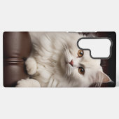 Weiße Katze Samsung Galaxy Hülle (Rückseite (Horizontal))