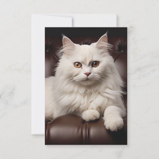 Weiße Katze Save The Date (Vorderseite)