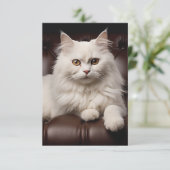 Weiße Katze Save The Date (Stehend Vorderseite)