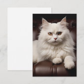 Weiße Katze Save The Date (Vorne/Hinten)