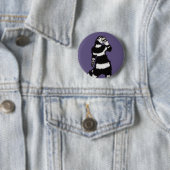 Weiße Katze Schädelmaske Whimsical Gothic Button (Beispiel)
