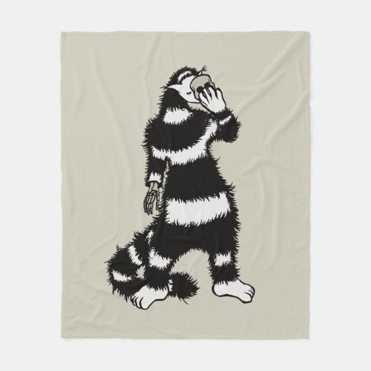 Weiße Katze Schädelmaske Whimsical Gothic Fleecedecke (Vorderseite)