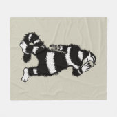 Weiße Katze Schädelmaske Whimsical Gothic Fleecedecke (Vorderseite (Horizontal))