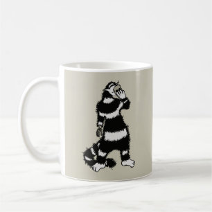 Weiße Katze Schädelmaske Whimsical Gothic Kaffeetasse