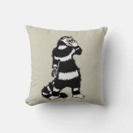 Weiße Katze Schädelmaske Whimsical Gothic Kissen