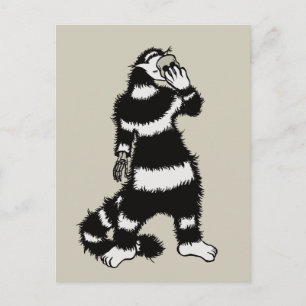 Weiße Katze Schädelmaske Whimsical Gothic Postkarte